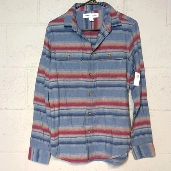 Old Navy Built In Flex Regular Fit Button Down Flannel Western Size Small Unisex - Picture 1 of 6